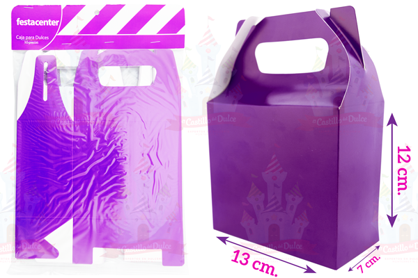 CAJA P/DULCES MORADO LISO 25/10 PZ FESTACENTER