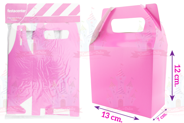 CAJA P/DULCES ROSA LISO 25/10 PZ FESTACENTER