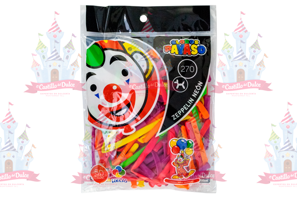 GLOBO PAYASO ZEPELIN NEON #270 70/50 PZAS